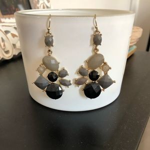 Francesca’s gray and black statement earrings
